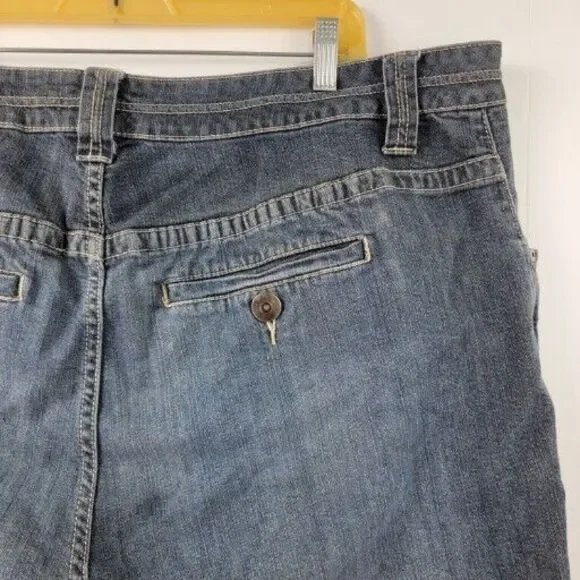 Lane Bryant Short Womens 22 Dark Wash Denim Bermuda Pockets Buttons High Rise - Picture 8 of 12